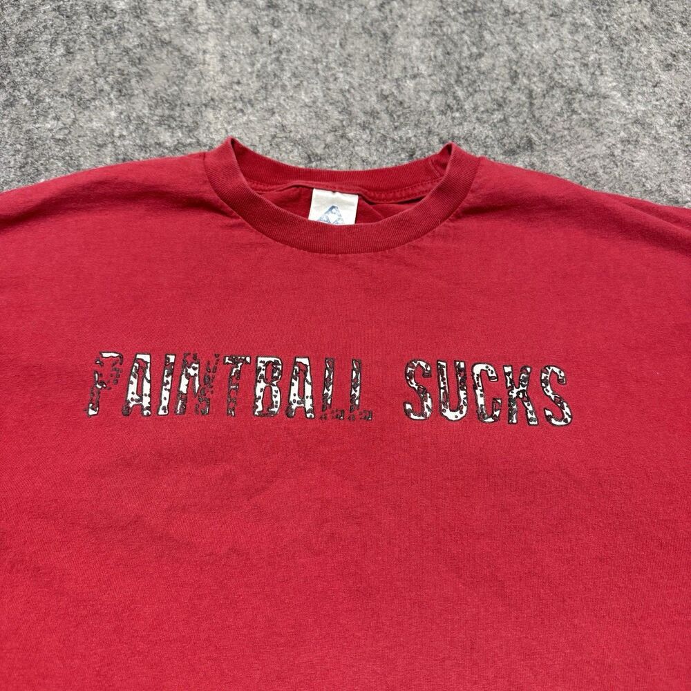 Vintage Smart Parts Paintball Sucks Shirt XL Alstyle Real Tree Camo Y2K Promo